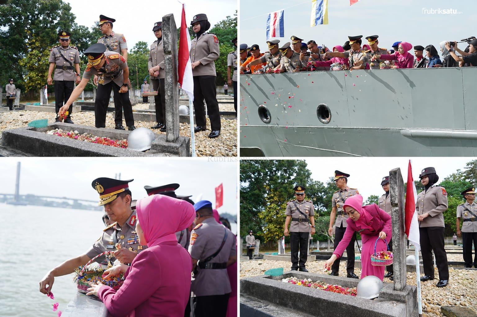 Kapolda Sultra Pimpin Ziarah ke TMP Watubangga dan Tabur Bunga di Teluk Kendari Jelang Hari Bhayangkara ke-80