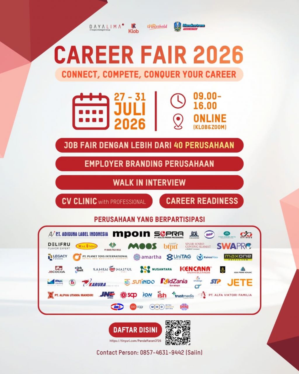 Warga Lampung Bisa Ikuti Job Fair Jawa Timur 2026 Secara Online, Gratis 27-31 Juli