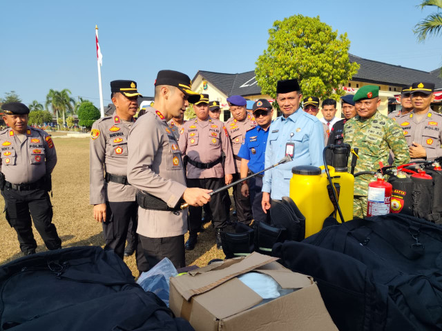 Polres Lampung Timur Gelar Apel Kesiapsiagaan Karhutla, Kapolres Tekankan Edukasi ke Masyarakat