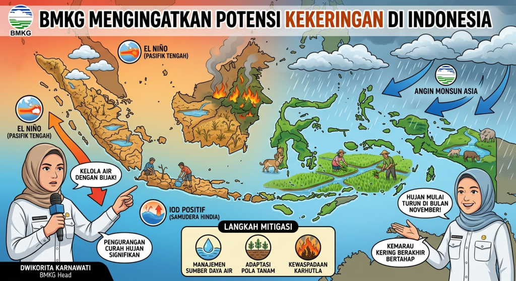 BMKG Peringatkan Dampak El Nino dan IOD Positif, Angin Monsun Diprediksi Akhiri Fase Kemarau Kering Mulai November