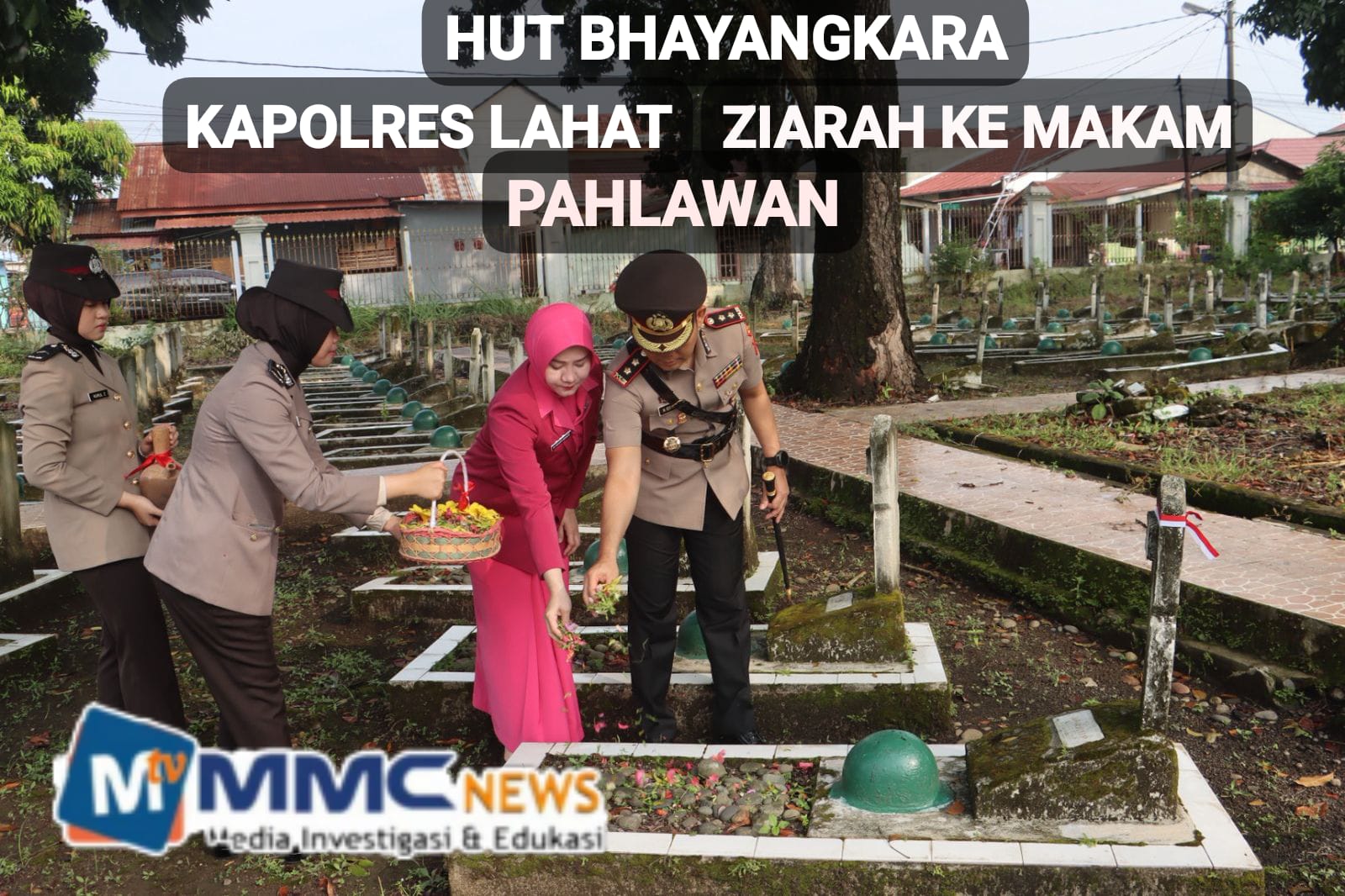 Polres Lahat Ziarah ke Taman Makam Pahlawan Peringati Hari Bhayangkara ke-80, Kapolres Ajak Teladani Semangat Juang