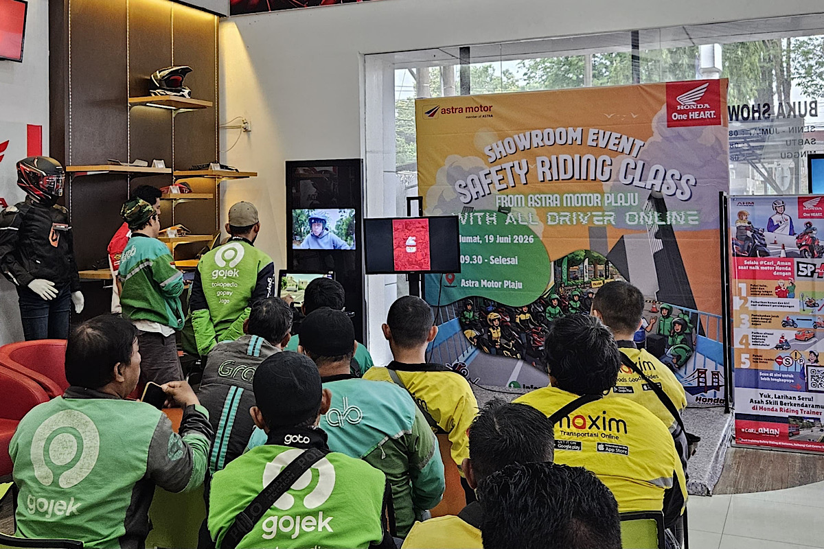 20 Driver Ojol di Palembang Ikuti Safety Riding Class Astra Motor Sumsel, Dibekali Teknik Berkendara Aman