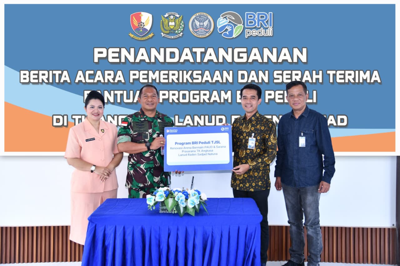 Lanud Raden Sadjad dan BRI Renovasi TK Angkasa Natuna Lewat Program BRI Peduli, Dukung Pendidikan Anak Usia Dini