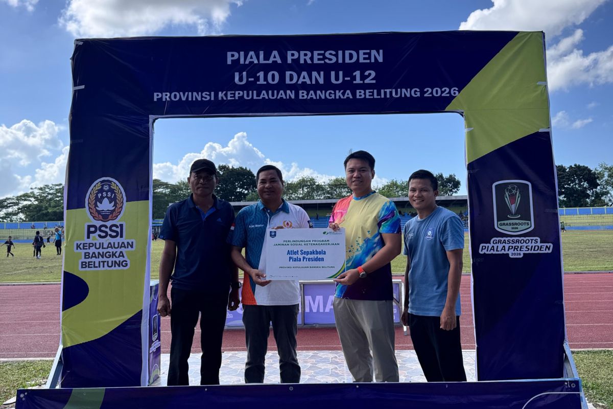 BPJS Ketenagakerjaan Lindungi 20 Tim Atlet Sepak Bola Usia Dini di Piala Presiden U-10 dan U-12 Bangka Belitung 2026
