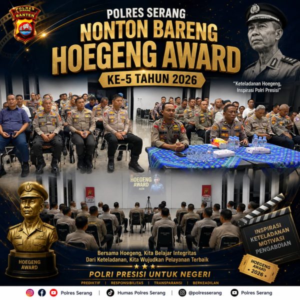 Polres Serang Gelar Nobar Hoegeng Award 2026, Ini 5 Kategori Polisi Teladan yang Diberi Penghargaan