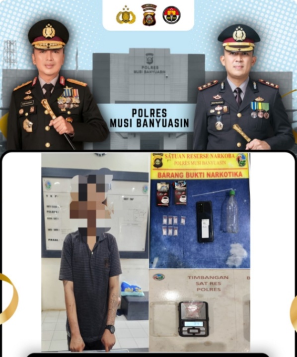 Polres Muba Ringkus Dua Pengedar Sabu di Sekayu dan Plakat Tinggi