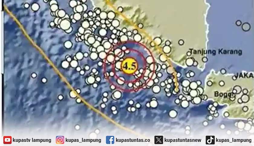 Gempa M 4,5 Guncang Pesisir Barat Lampung, BMKG Pastikan Tak Berpotensi Tsunami
