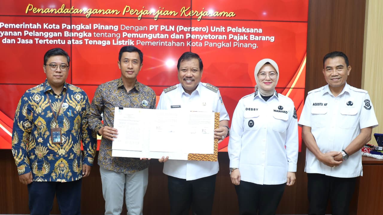 Pemkot Pangkalpinang dan PLN UP3 Bangka Teken Kerja Sama Pemungutan Pajak Listrik, Ini Targetnya untuk PAD