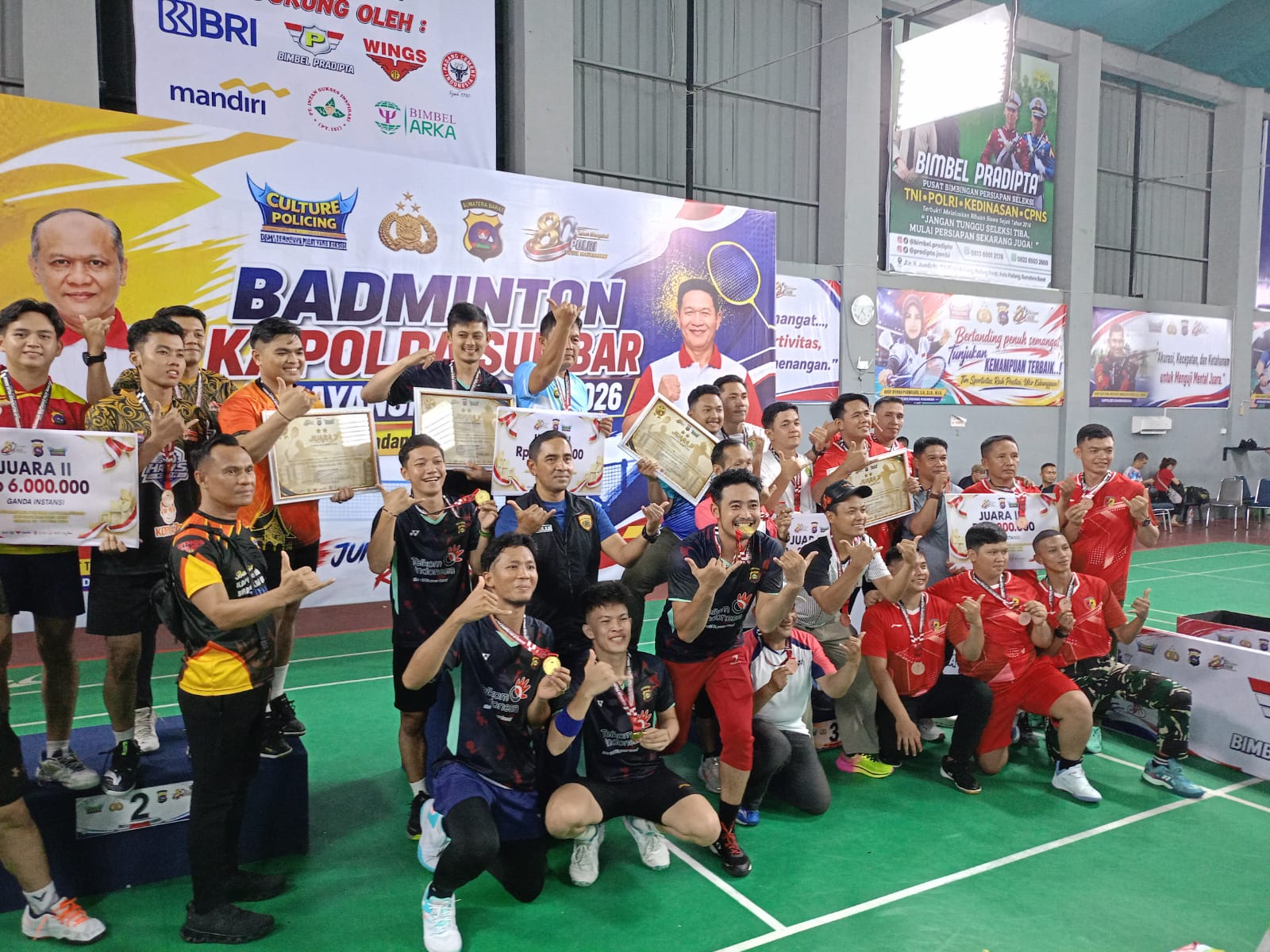Tim Badminton Polda Sumsel Juara 1 Kapolda Open 2026 di Sumbar, Bukti Personel Tak Cuma Jago Tugas
