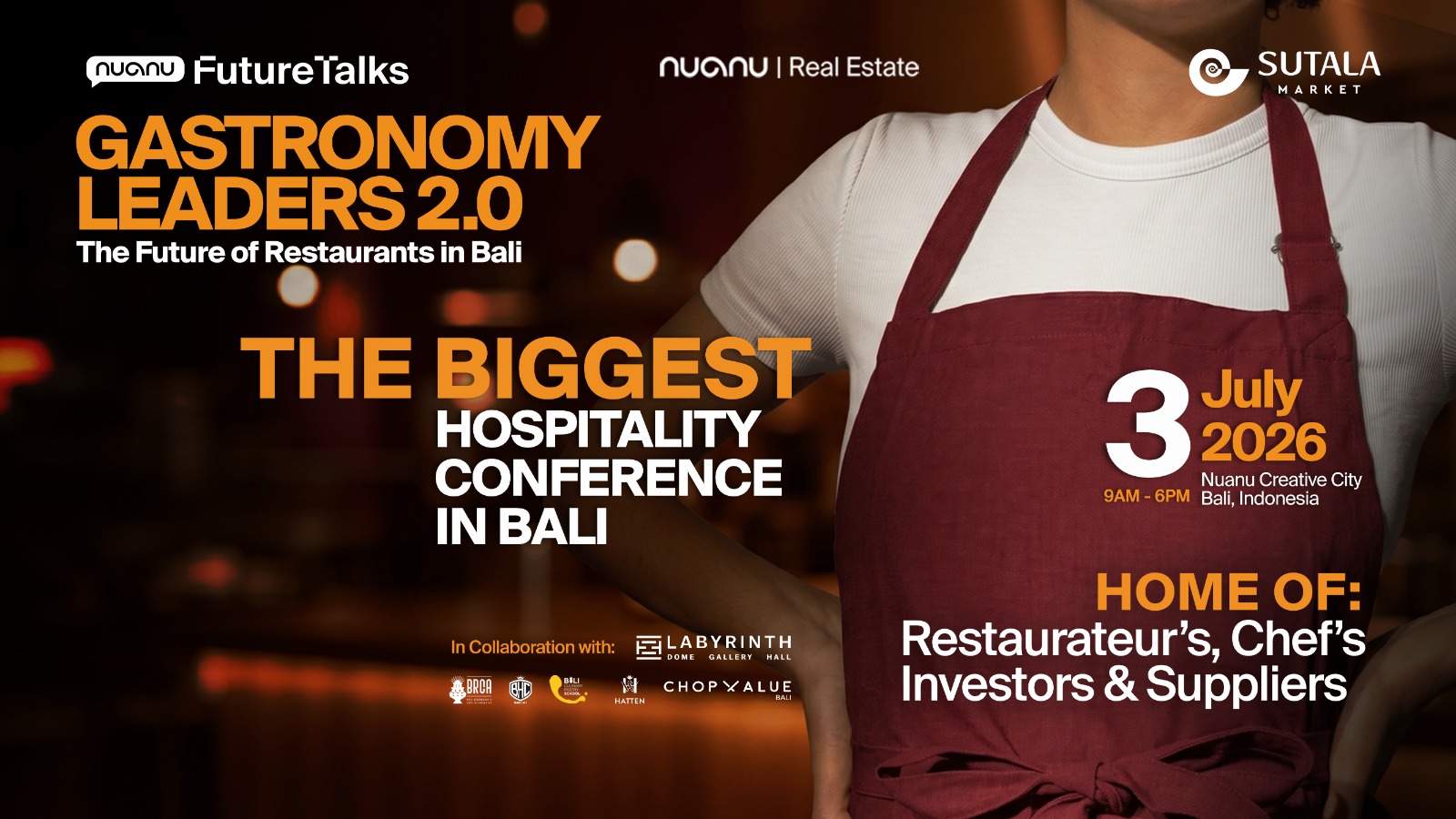 Tiga Puluh Restoran dan Chef Dunia Siap Ramaikan Konferensi Gastronomi di Nuanu Creative City Bali pada Juli 2026