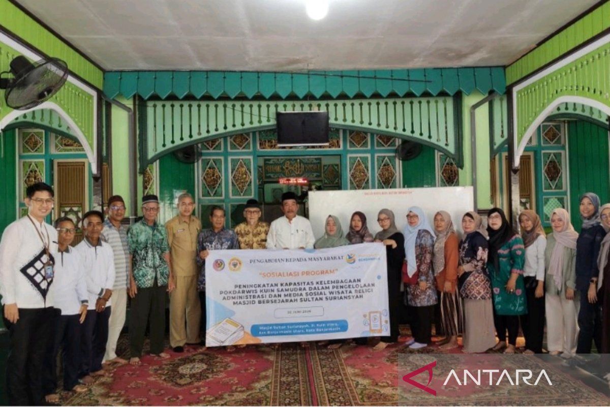 Poliban-ULM Latih Pokdarwis Kuin Samudra Kelola Administrasi dan Promosi Wisata Religi Masjid Sultan Suriansyah