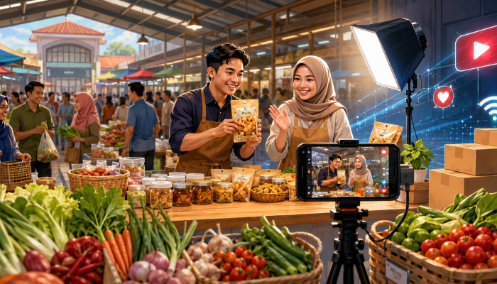 DisperindagKUKM Kebumen Resmikan Studio Live di Pasar Tumenggungan, Dorong Pedagang Go Digital