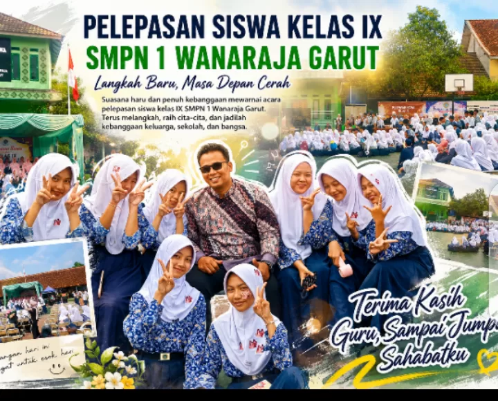 Pelepasan Siswa SMPN 1 Wanaraja Garut Digelar Sederhana di Bawah Terik Matahari, Penuh Haru dan Kebersamaan