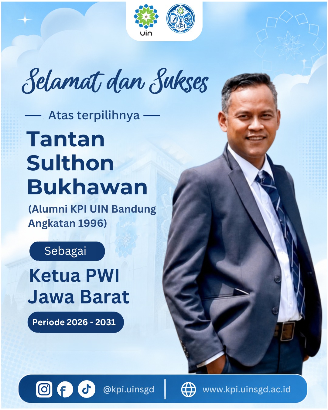 Alumni UIN Bandung Tantan Sulthon Bukhawan Resmi Pimpin PWI Jawa Barat 2026–2031