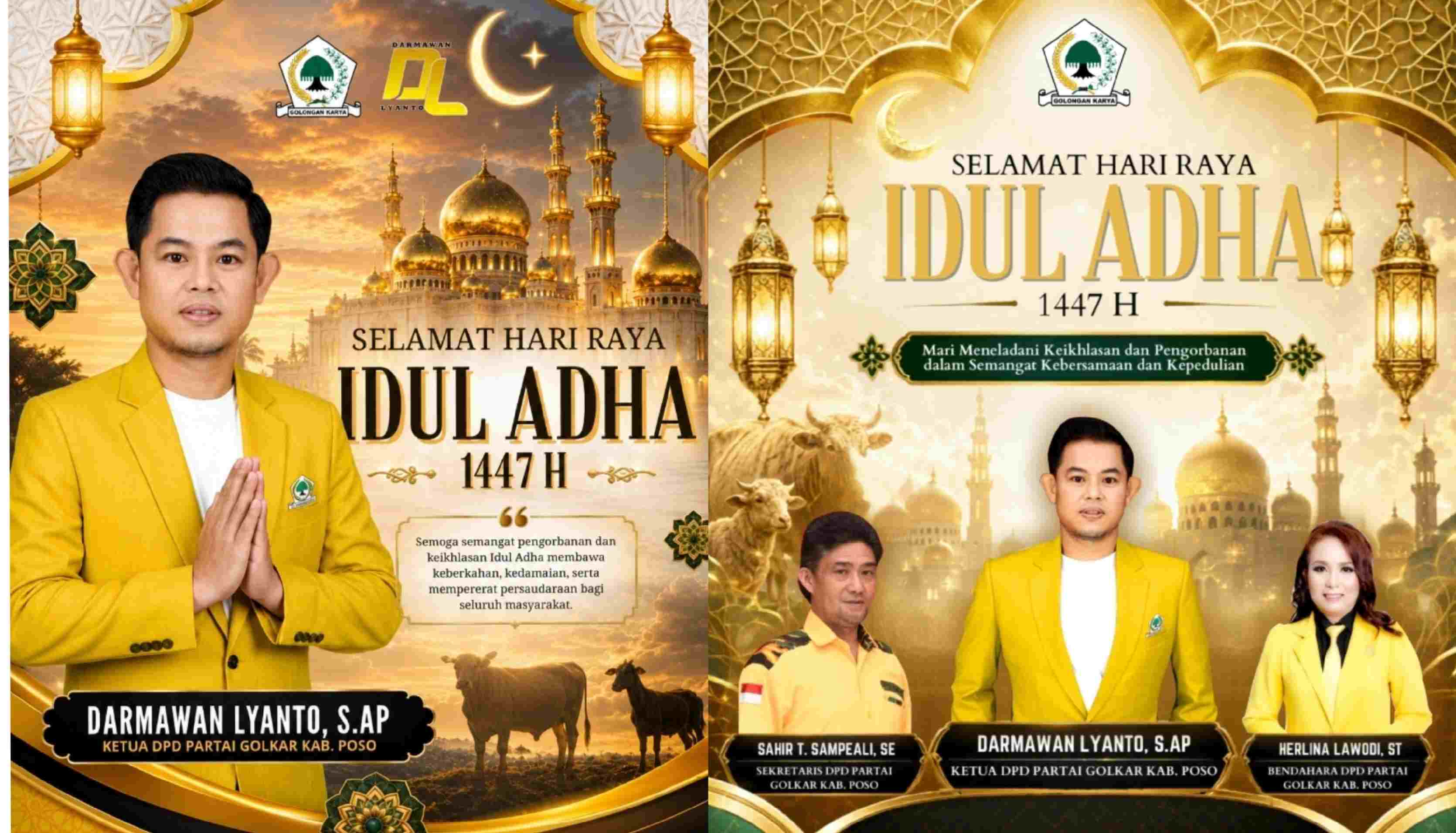 DPD II Partai Golkar Poso Ajak Warga Teladani Keikhlasan Idul Adha 1447 H untuk Perkuat Solidaritas Sosial