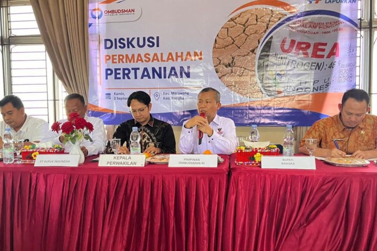 Ombudsman RI Awasi Distribusi Pupuk Subsidi di Bangka, Serapan 94 Persen saat Ekonomi Bertransisi ke Non-Tambang