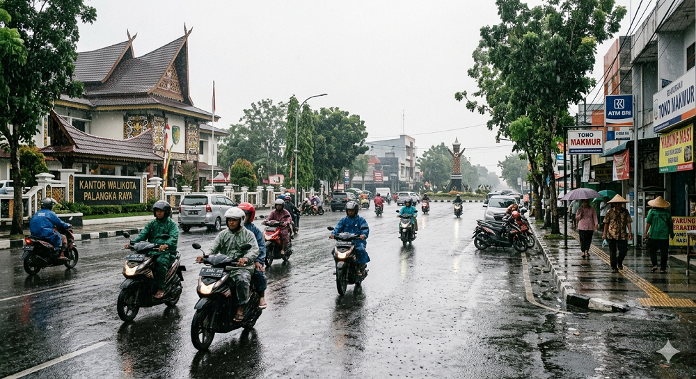 Prakiraan Cuaca Kalimantan Tengah Hari Ini: 12 Kabupaten Hujan Ringan, Hanya Lamandau dan Sukamara Berawan