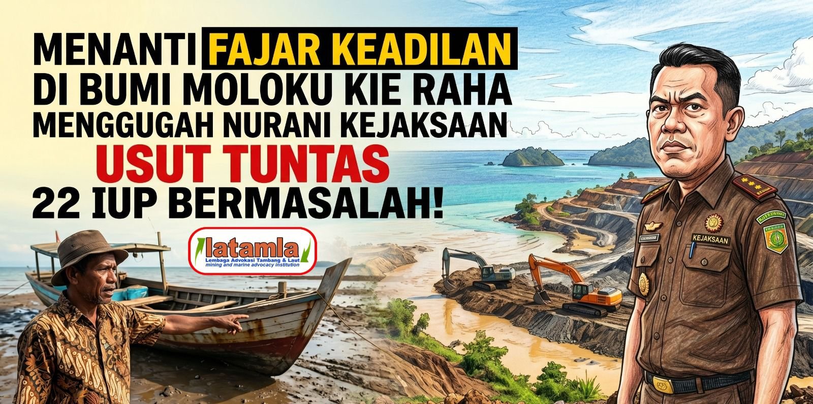 Dua Tahun Kasus 22 IUP Bermasalah di Maluku Utara Mandek, LATAMLA Desak Kejati Buka Progres Penyelidikan