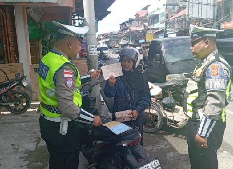 Satlantas Polres Aceh Barat Razia Knalpot Brong dan Pelanggar Lalu Lintas di Dua Titik Rawan, 1 Motor Ditilang