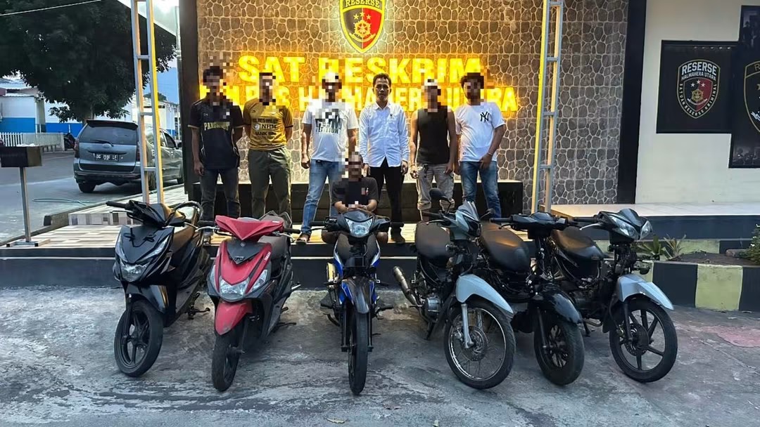 Polres Halmahera Utara Ringkus Spesialis Curanmor asal Tobelo Selatan, 6 Unit Motor Disita dari Pembeli
