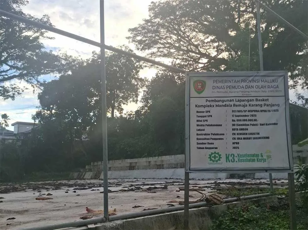 Lapangan Basket Mandala Remaja di Ambon Mangkrak, Dispora Maluku Akui Anggaran Dipangkas Rp 300 Juta
