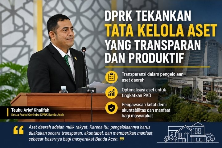 Fraksi Gabungan Golkar-PKB-PPP DPRK Banda Aceh Dorong Tata Kelola Aset Daerah yang Transparan dan Produktif