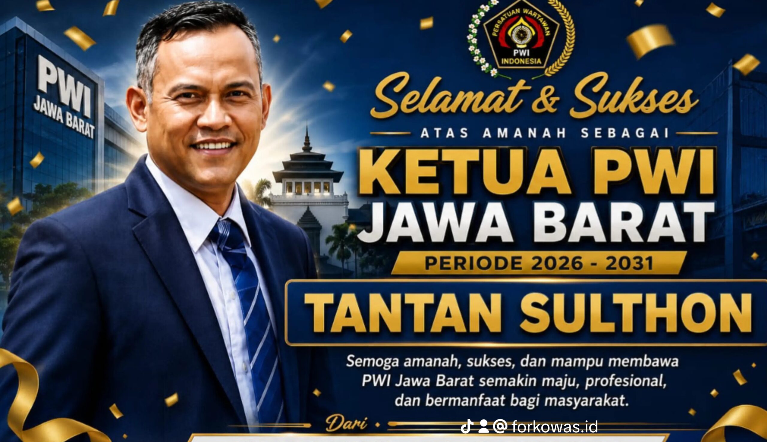 5 Agenda Prioritas Ketua PWI Jabar Tantan Sulthon Usai Menang Telak di Konferprov Bandung, Kubu Rival Dirangkul