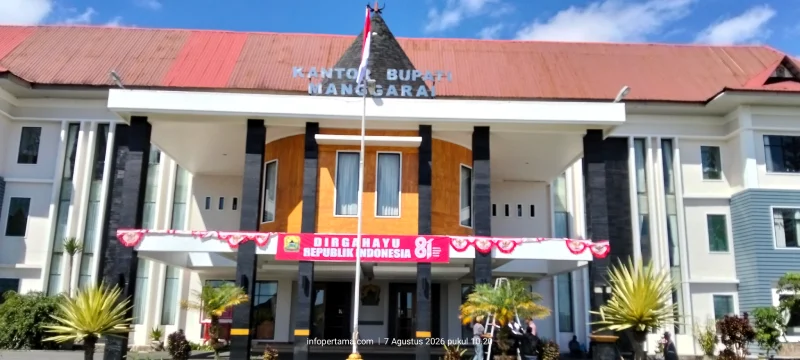 Jelang HUT RI ke-81, Kantor Bupati Manggarai dan Lapangan Motang Rua Mulai Dipercantik, 15 Pelajar Jalani Latihan Paskibraka