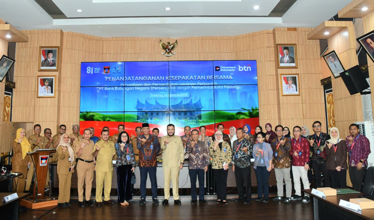 Pemko Padang dan BTN Teken Kerja Sama Digitalisasi Layanan hingga Pembiayaan Rumah ASN, Ini Cakupannya