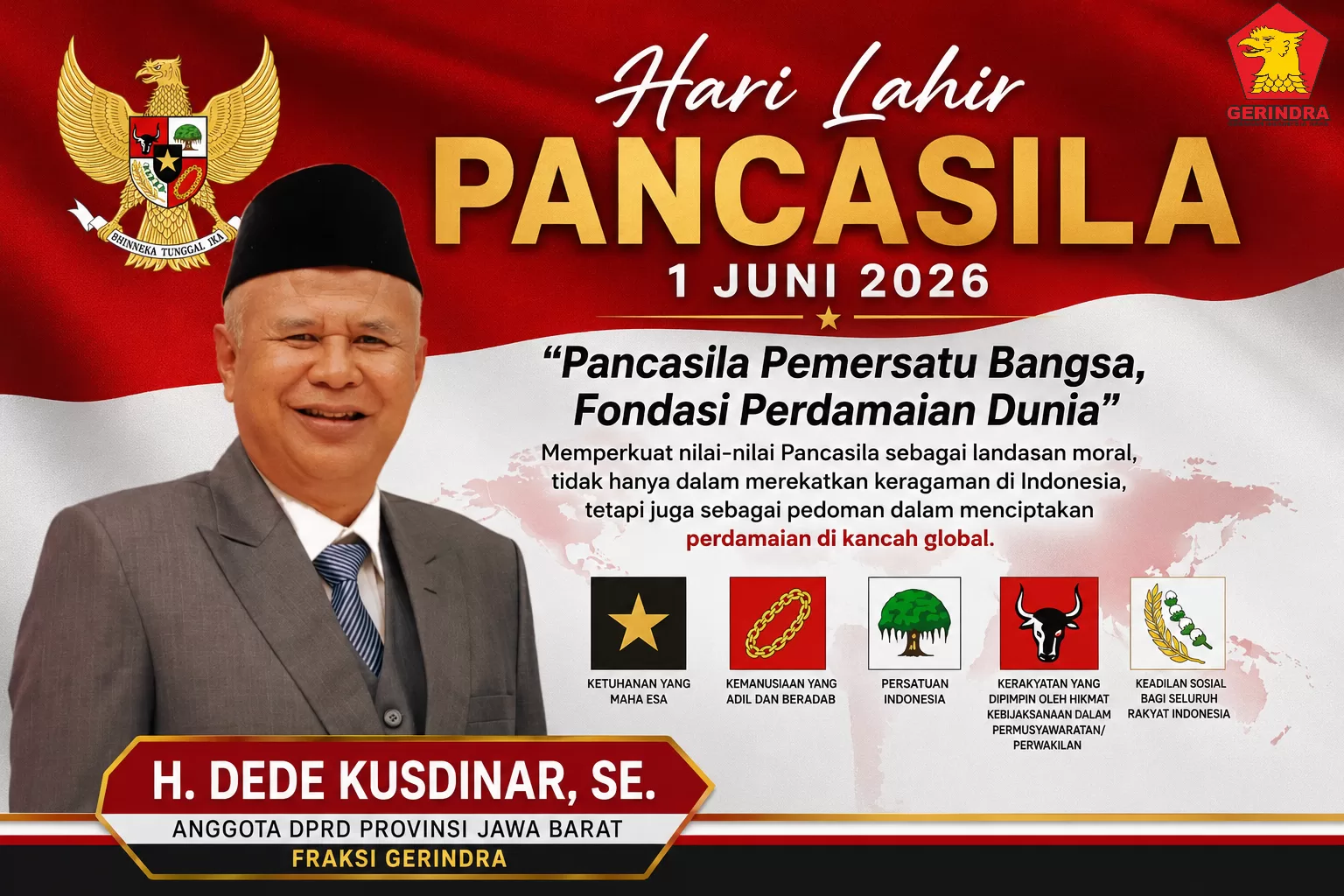 Anggota DPRD Jabar H. Dede Kusdinar Tegaskan Pancasila Fondasi Indonesia Emas di Peringatan 1 Juni 2026