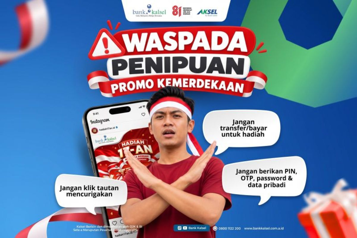 Marak Akun Palsu Mengatasnamakan Bank Kalsel Jelang 17-an, Nasabah Diingatkan Soal Modus Hadiah dan Transfer