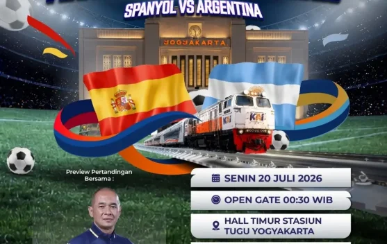 Nobar Final Piala Dunia 2026 di Stasiun Yogyakarta dan 14 Kereta Api, KAI Siapkan Makan Gratis hingga Doorprize