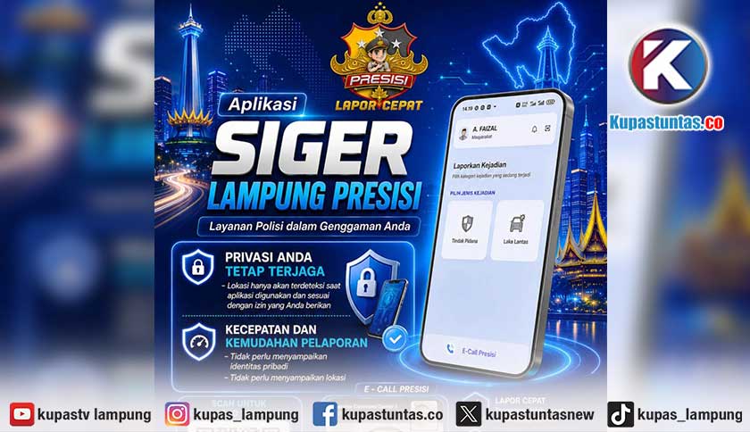 Dirbinmas Polda Lampung Luncurkan Aplikasi SIGER Presisi, Lapor Kriminal dan Kecelakaan Cukup Lewat Video Call ke Operator