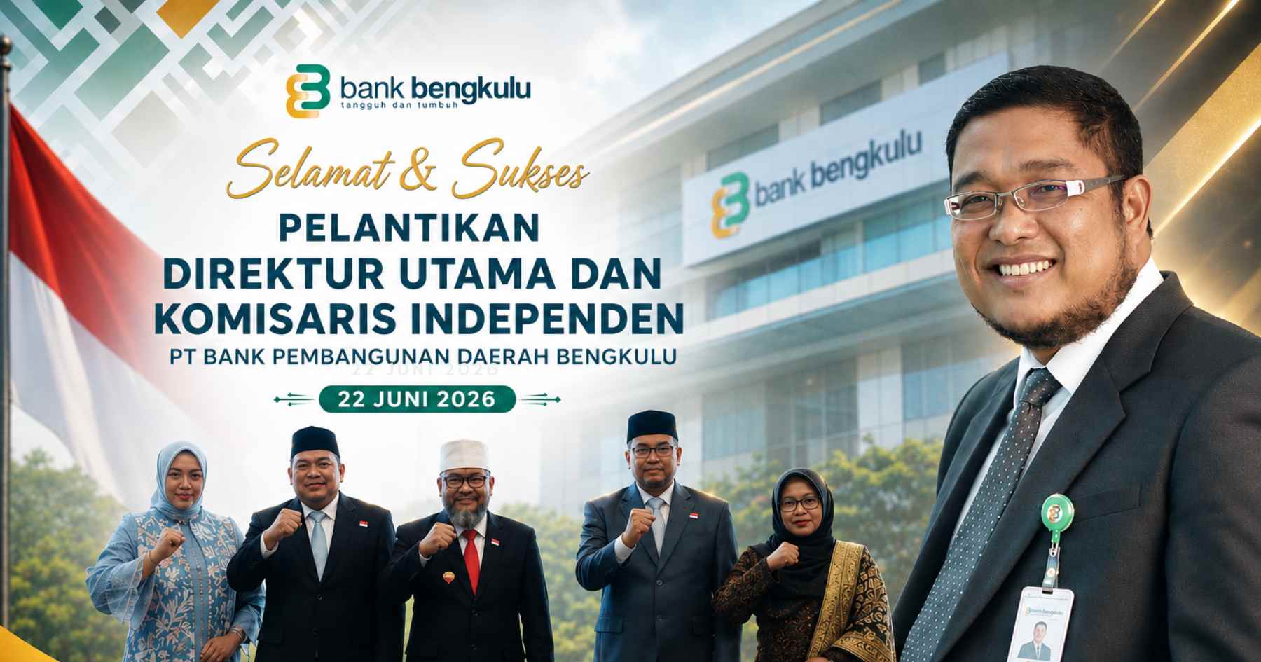 Gubernur Bengkulu Helmi Hasan Lantik Iswahyudi Jadi Dirut Bank Bengkulu, Targetkan Daya Saing dan Transformasi Digital