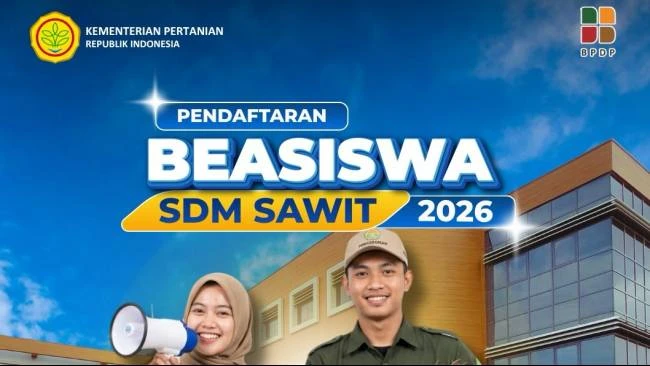 Kementan Buka Beasiswa SDM Sawit 2026, Kuliah Gratis hingga Sertifikat Kompetensi untuk Ribuan Calon Peserta