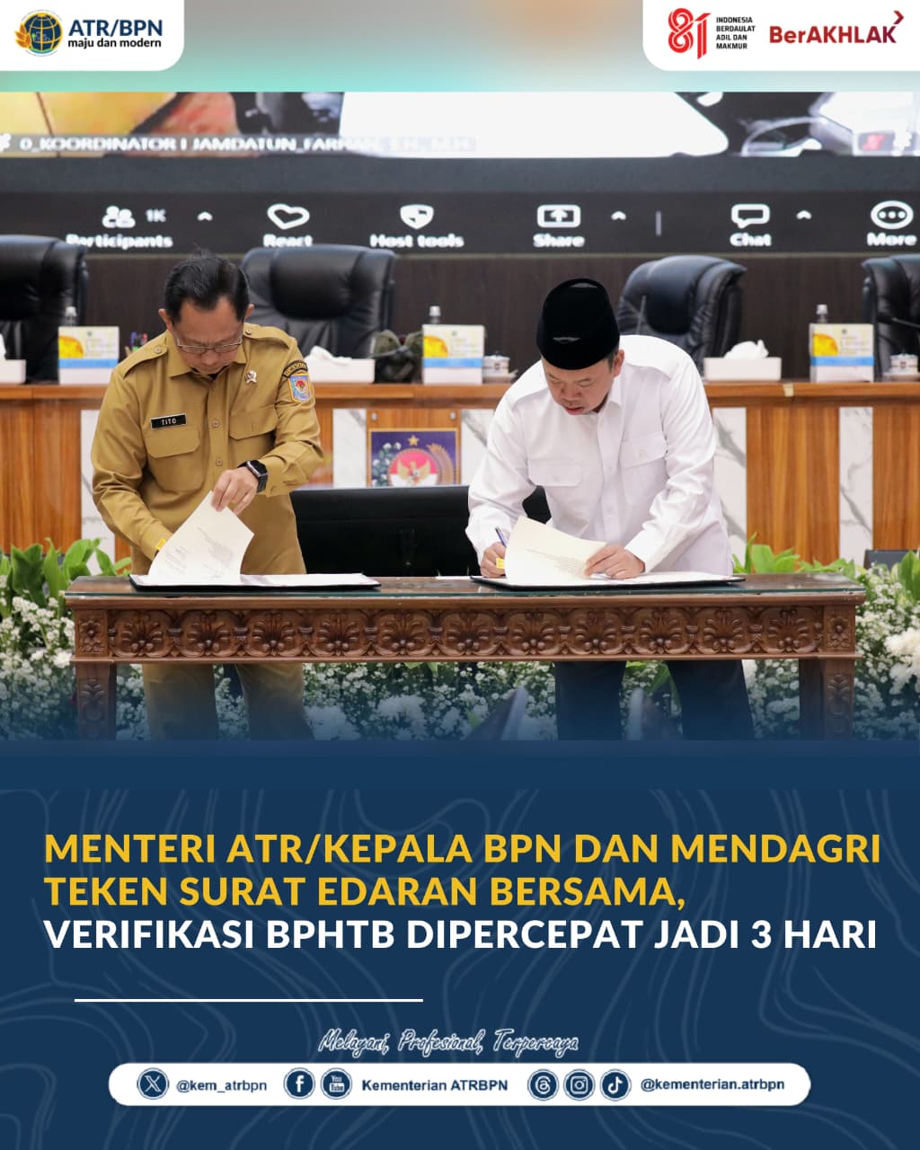 Verifikasi BPHTB Dipangkas Jadi 3 Hari, Menteri ATR Targetkan Balik Nama Sertifikat Tanah Rampung 10 Hari