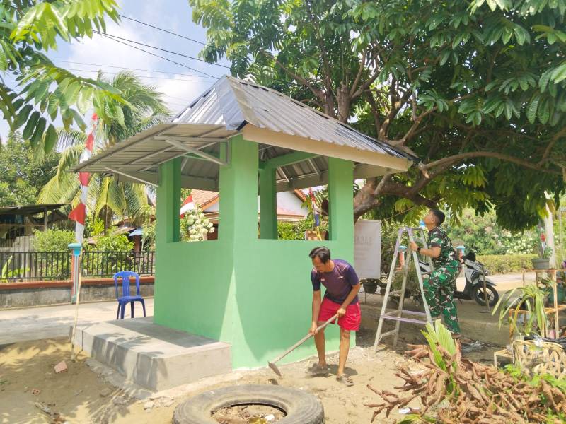 TMMD ke-129 Kodim 0418/Palembang Rampungkan Pos Kamling, Pengecatan dan Pembersihan Lingkungan Jadi Prioritas Akhir