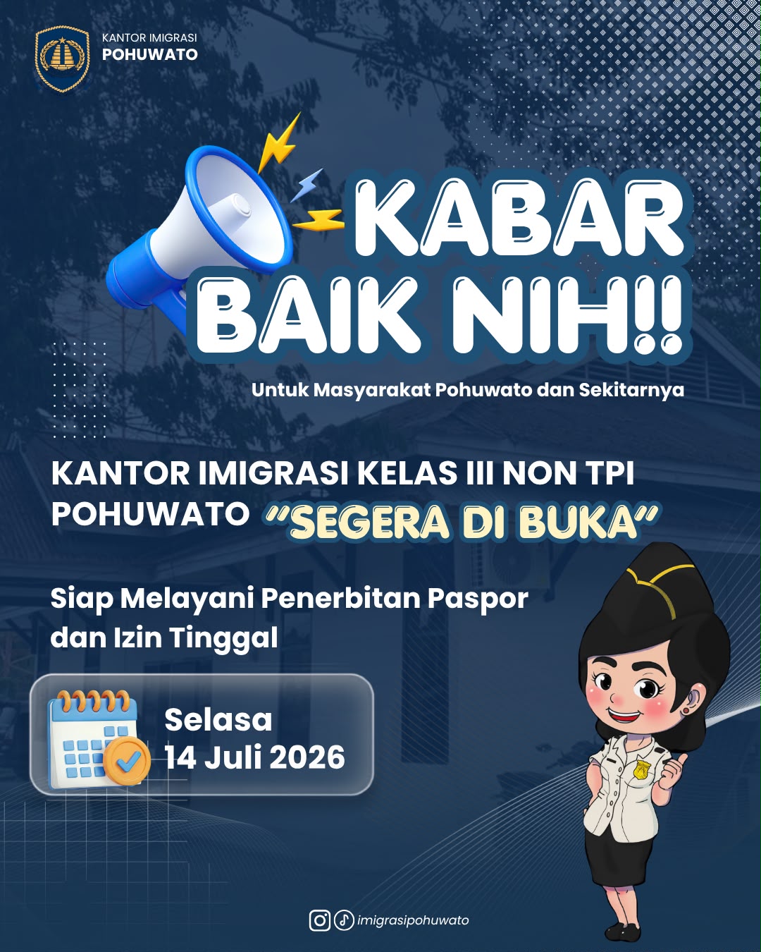 Kantor Imigrasi Kelas III Non TPI Resmi Beroperasi di Pohuwato, Urus Paspor Kini Lebih Dekat Tanpa Harus ke Gorontalo Kota