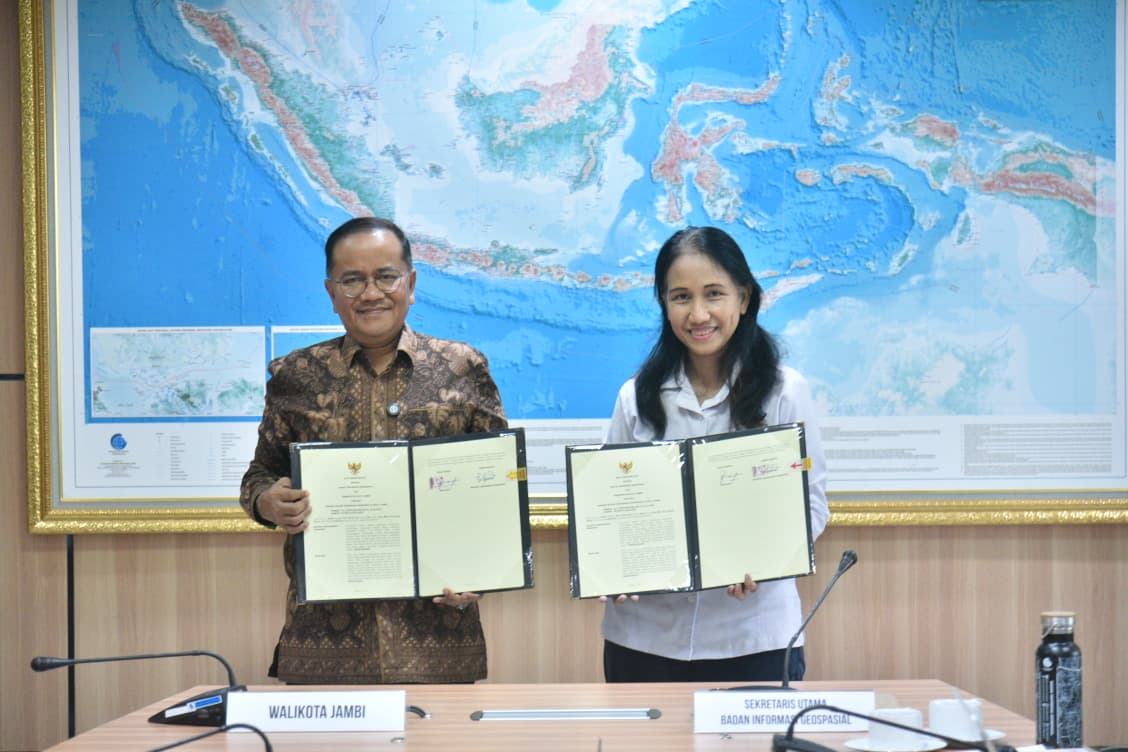 Wali Kota Jambi Maulana Teken Kerja Sama dengan BIG, Data Geospasial untuk Perencanaan Pembangunan Lebih Akurat