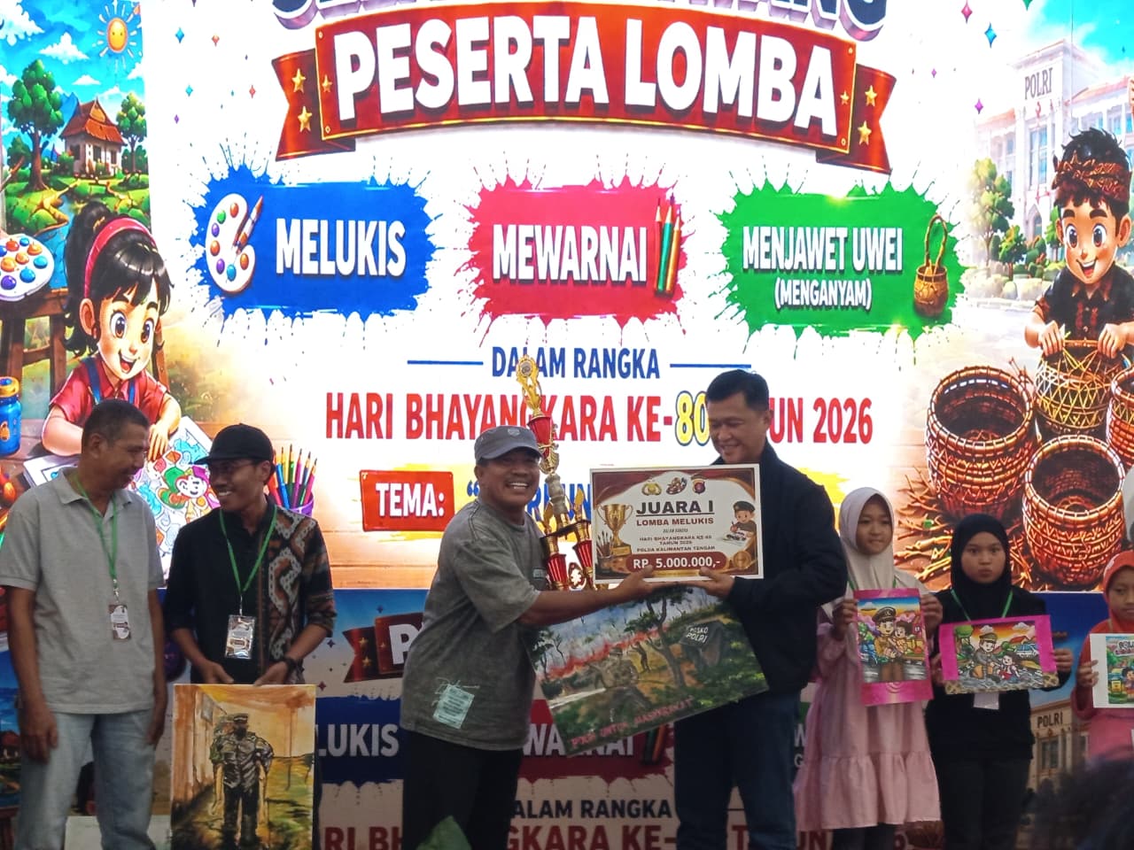 Polresta Palangka Raya Juara I Lomba Melukis Hari Bhayangkara ke-80, Wakil Publik Bawa Pulang Gelar Tingkat Polda Kalteng