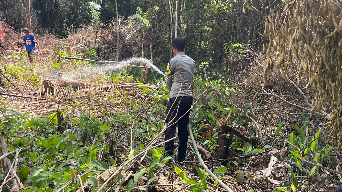 Personel Polsek Bika Temukan Titik Api Karhutla 0,5 Hektare di Kapuas Hulu, Api Sudah Padam Saat Tiba di Lokasi