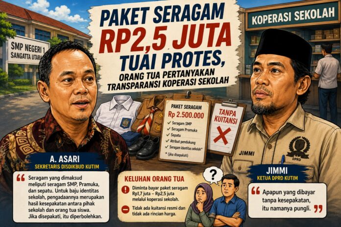 Orang Tua Murid SMPN 1 Sangatta Utara Pertanyakan Biaya Seragam Rp 2,5 Juta Tanpa Kuitansi, DPRD Kutim Ingatkan Pungli