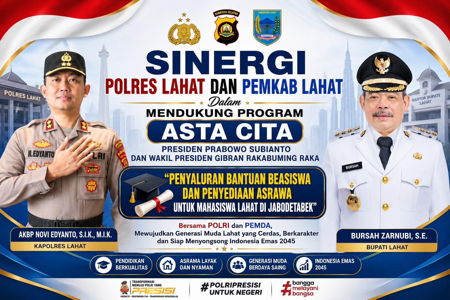 Polres dan Pemkab Lahat Siapkan Beasiswa dan Asrama untuk Mahasiswa Perantauan di Jabodetabek, Gerakan Pemuda Apresiasi