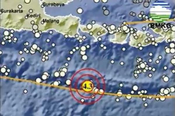 Gempa Magnitudo 4,3 Guncang 237 Km Barat Daya Kuta Selatan, BMKG: Belum Ada Laporan Dampak, Data Masih Sementara