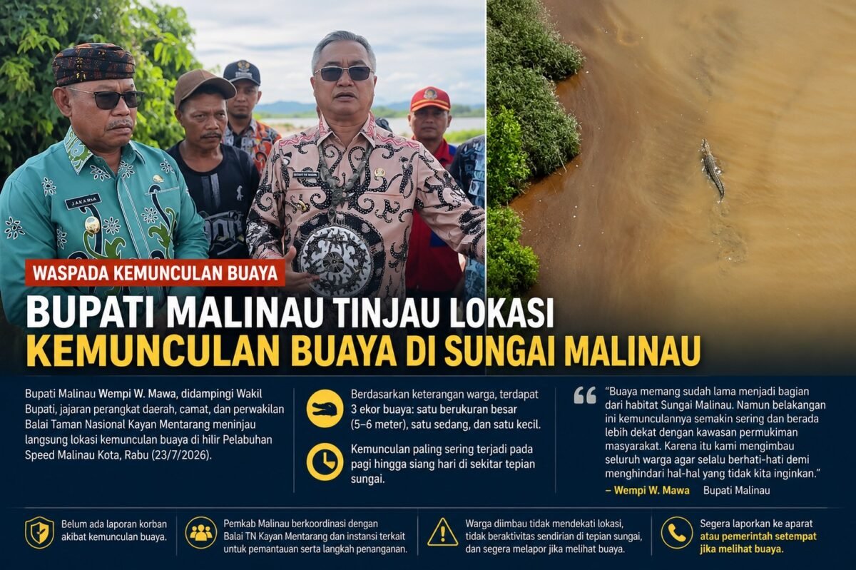 Bupati Malinau Turun Langsung ke Hilir Pelabuhan Speed Usai Laporan Kemunculan Buaya Raksasa 5-6 Meter