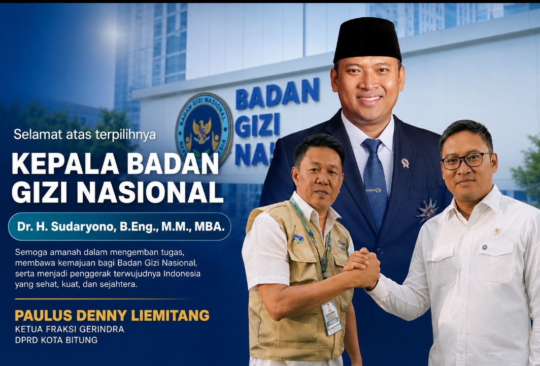 Ketua Fraksi Gerindra DPRD Bitung Dukung Penuh Kepemimpinan Sudaryono di Badan Gizi Nasional, Fokus pada Makan Bergizi Gratis