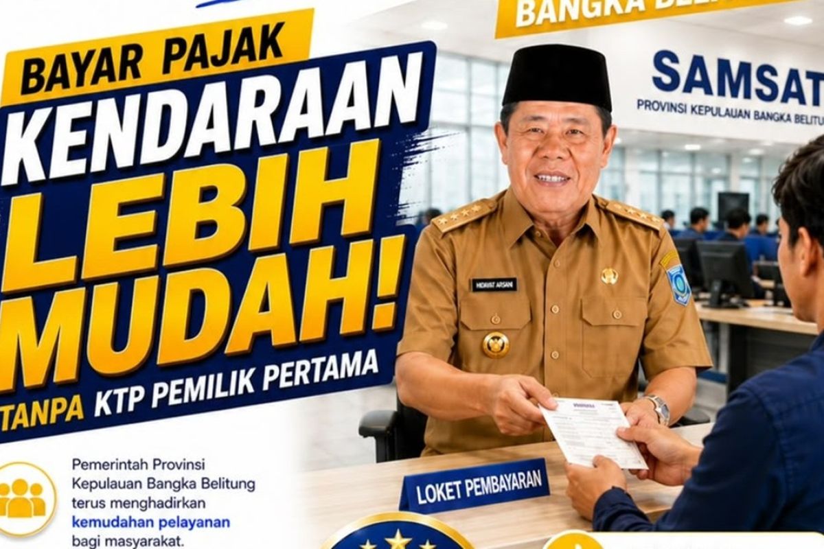 Gubernur Babel Hidayat Arsani Hapus Kewajiban KTP Pemilik Pertama untuk Bayar Pajak Motor, Berlaku Mulai 20 Mei 2026