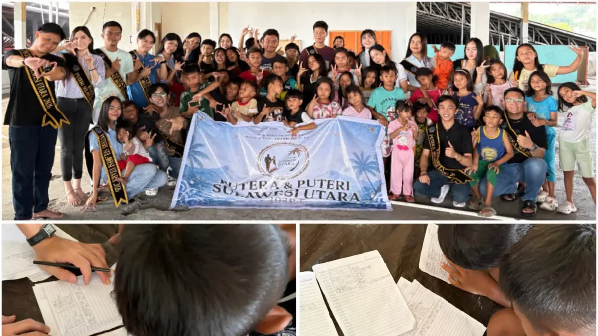 Ikatan Putera Puteri Sulut Ajar Anak-Anak di Komunitas Dinding Manado, Henly Awumbas dan Gianita Mait Jadi Penggerak