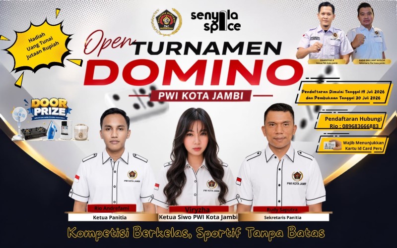 PWI Kota Jambi Gelar Open Turnamen Domino, Hadirkan Hadiah Jutaan Rupiah dan Door Prize untuk Insan Pers