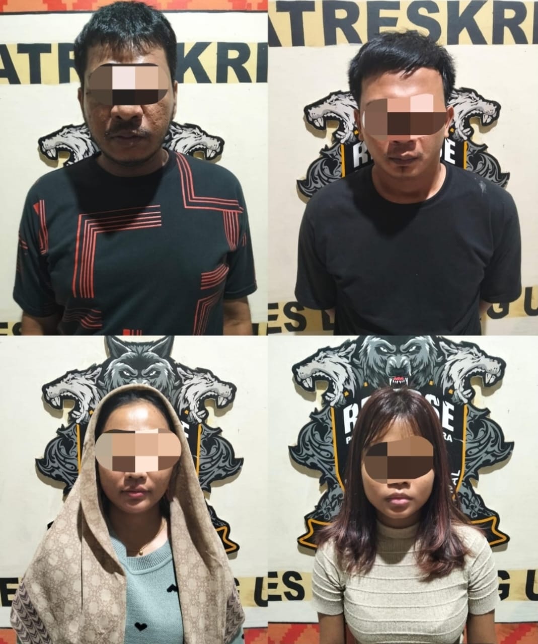 Modus Michat: Empat Pelaku Curas di Lampung Utara Dibekuk Tekab 308, Barang Bukti Mirip Senpi Diamankan